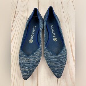 EUC! Rothy's Retired The Point Indigo Heather Ballet Flats Size 8